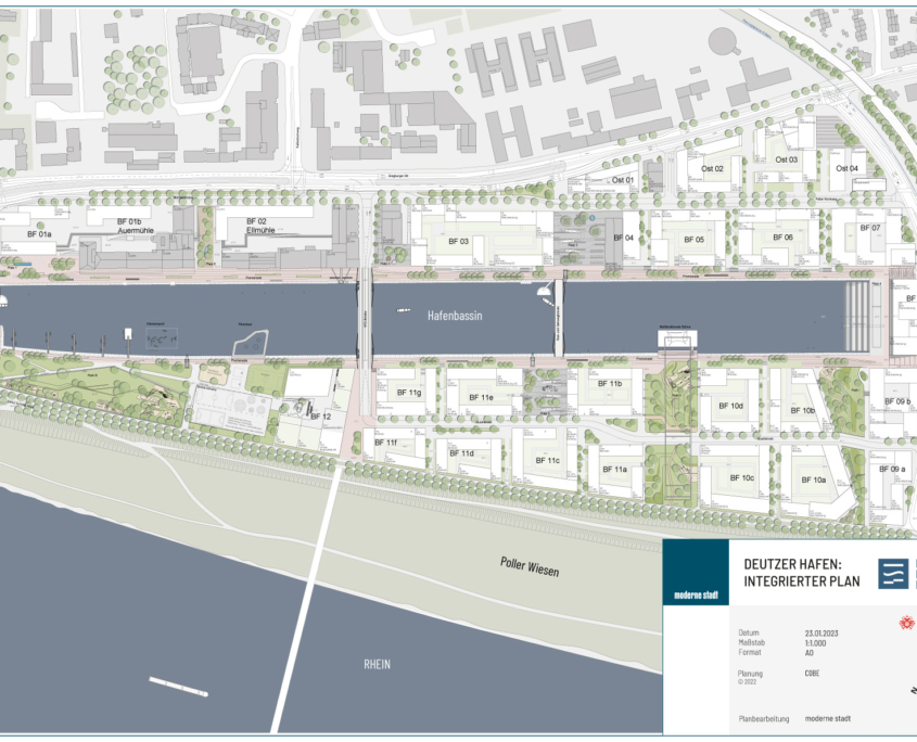 Übersichtskarte zum Rahmenplan des Deutzer Hafen Köln